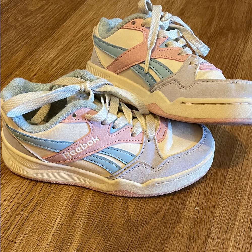 Reebok Kids' Pastel Pink and Blue Sneakers